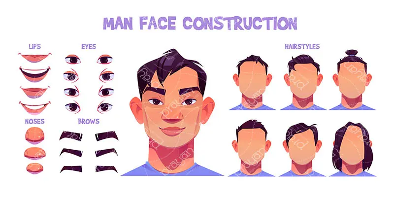 Face Construction Drawing Cartoon