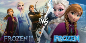 Comparison between Frozen 1 and Frozen 2 Movie 2d animation company